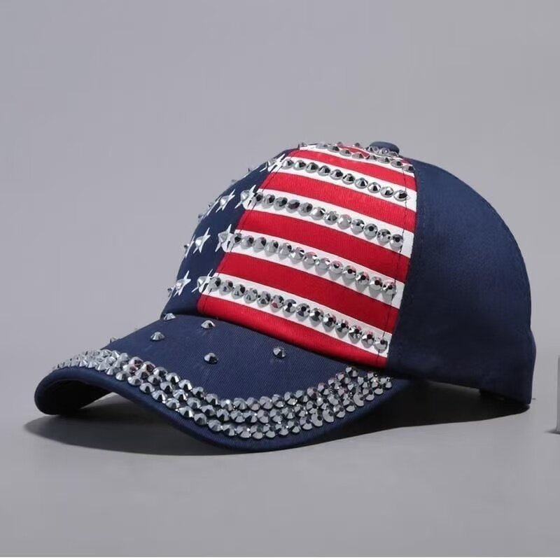 Baseball Cap Factory - Bling Diamond USA Hat