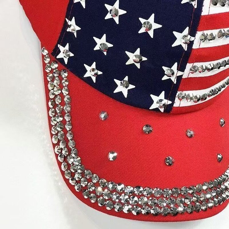 Baseball Cap Factory - Bling Diamond USA Hat
