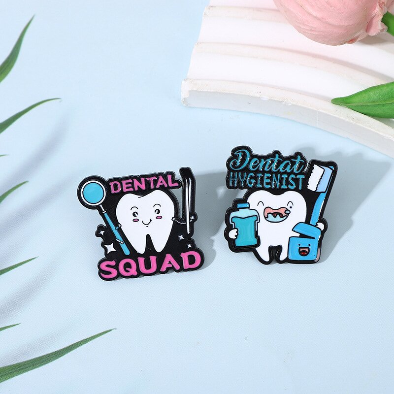 Enamel Pin Factory - Smiley Teeth Dental Brooch
