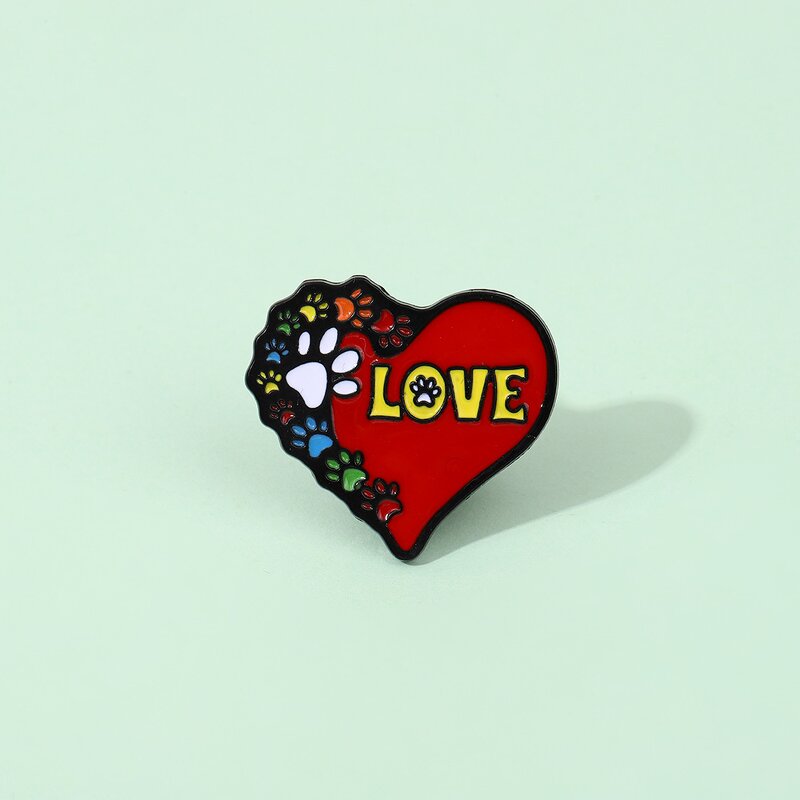 Enamel Pin Factory - Cartoon Cat Paw Love Brooch