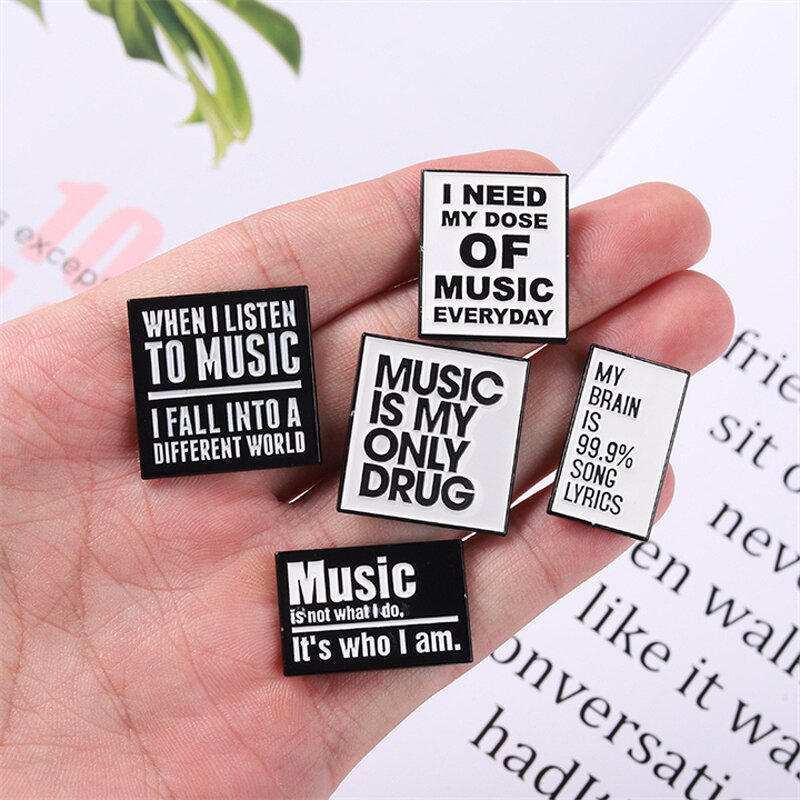 Enamel Pin Factory - Music Note Letter Badge