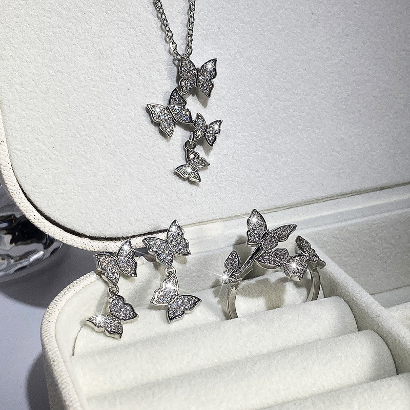 Jewelry Set Factory - Butterfly Necklace Earrings Ring