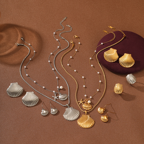 Titanium Steel Necklace Set Factory - Ocean Shell Pearl
