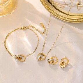 Jewelry Set Factory - 18K Gold-plated Zircon Set