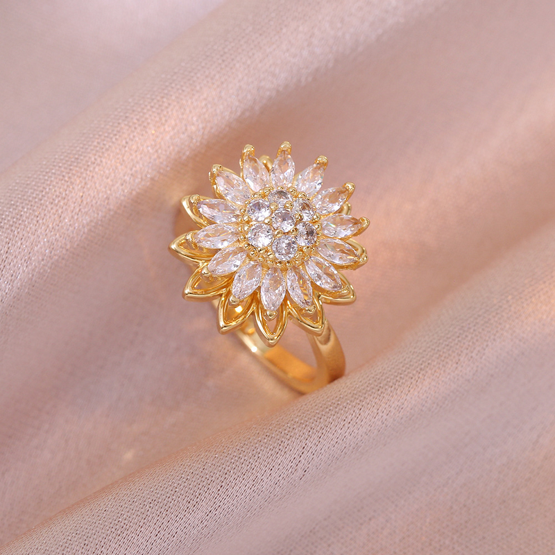 Jewelry Set Factory - Rotatable Sunflower Necklace Set