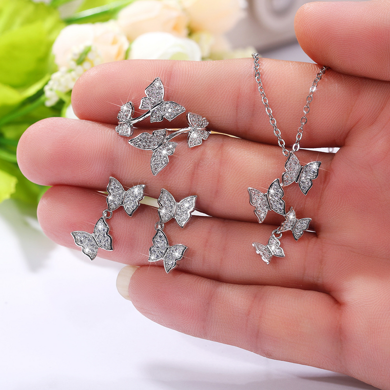 Jewelry Set Factory - Butterfly Necklace Earrings Ring