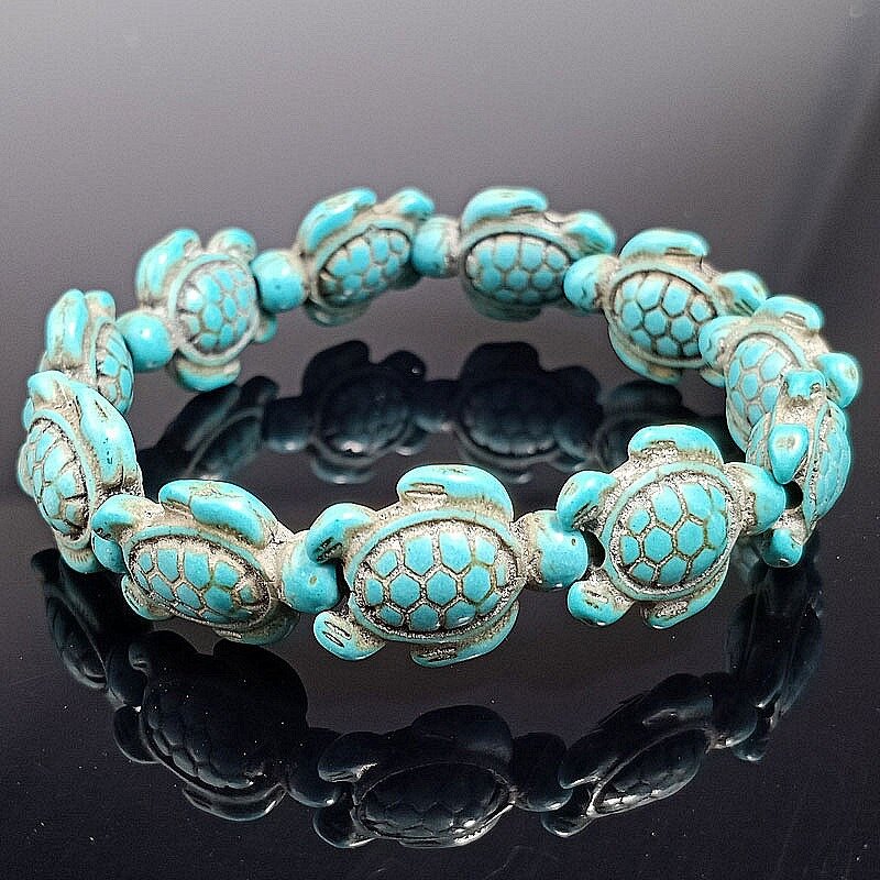 Turquoise Bracelet Factory - Marine Turtle Charm Bracelet
