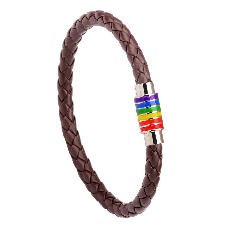 Rainbow Bracelet Factory - Leather Alloy Pride Bracelet