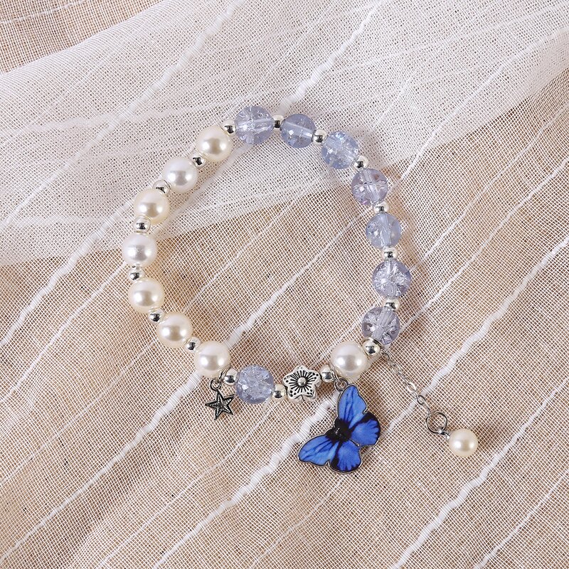 Adjustable Bracelet Factory - Butterfly Pendant Bead Bracelet