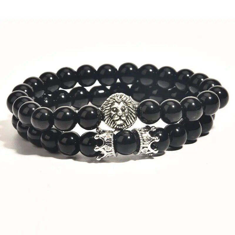 Charm Bracelet Factory - Crown Lion Head Pendant Bracelet