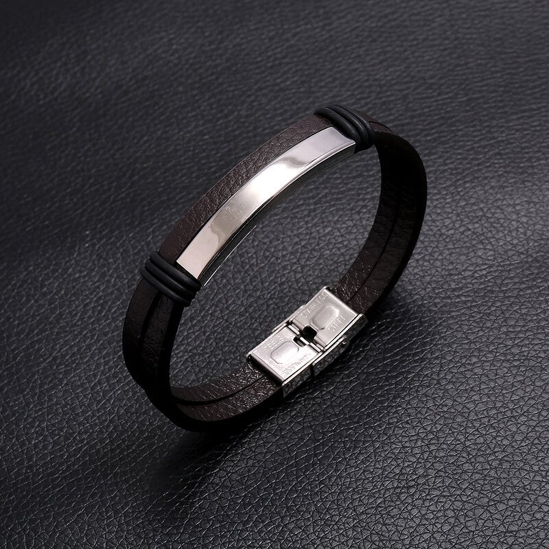 Leather Bracelet Factory - Glossy Punk Stainless Steel Bracelet