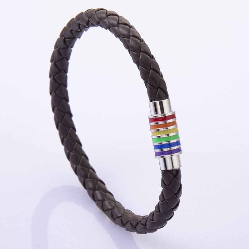 Rainbow Bracelet Factory - Leather Alloy Pride Bracelet
