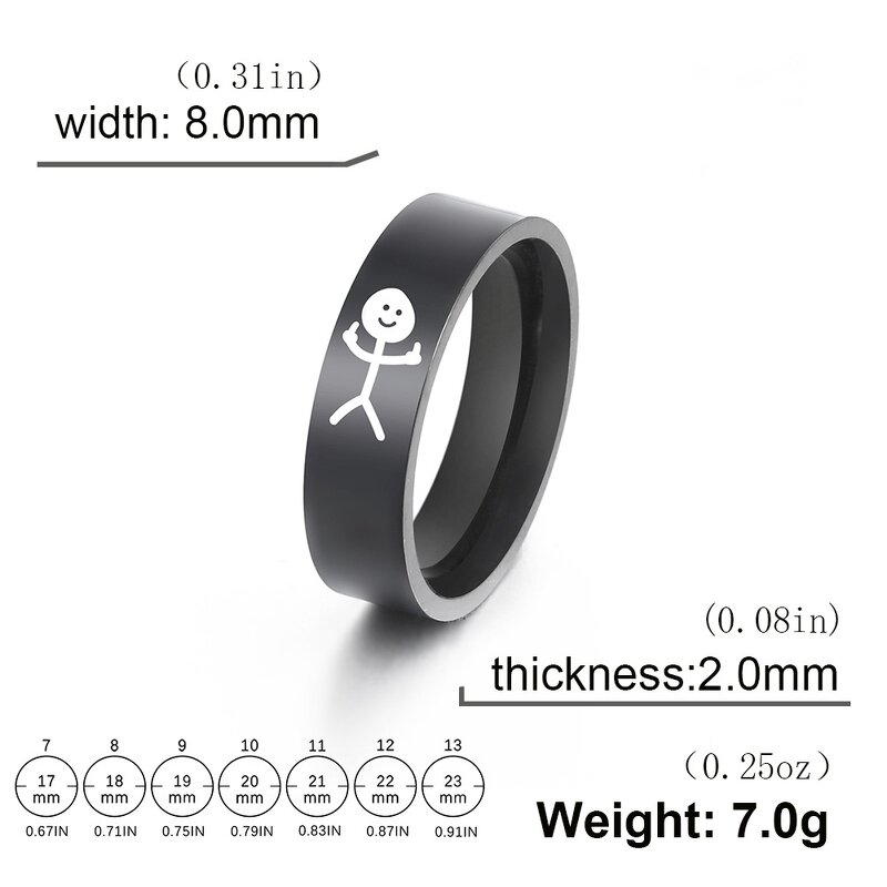 Cartoon Ring Factory - Funny Stainless Steel Doodle Ring