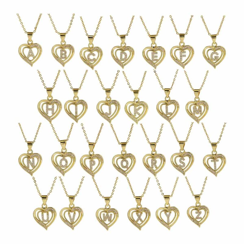 Initial Necklace Factory - 18K Gold Plated Heart Pendant