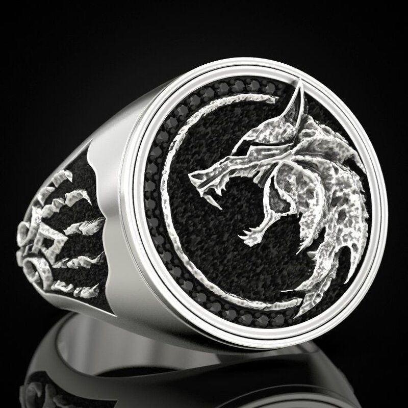 Mens Ring Factory - Wolf Head Stainless Steel Ring
