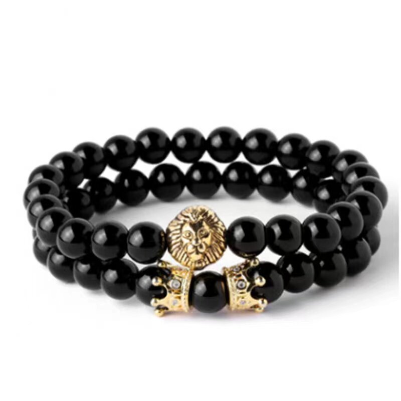 Charm Bracelet Factory - Crown Lion Head Pendant Bracelet