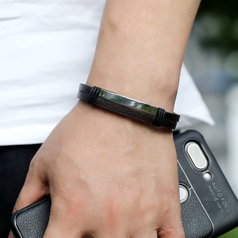 Leather Bracelet Factory - Glossy Punk Stainless Steel Bracelet