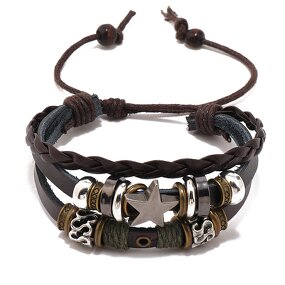 Cross Bracelet Factory - Simple Multi-Layer Leather Bracelet