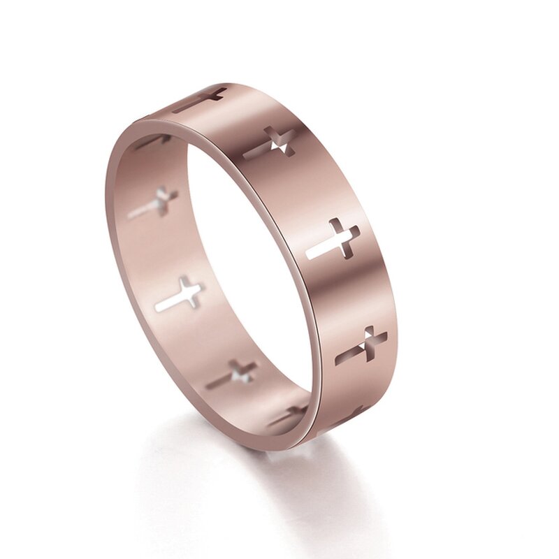 Cross Ring Factory - Hollow Jesus Couple Wedding Ring