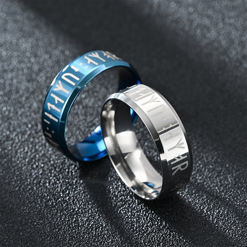 Stainless Steel Ring Factory - Viking Rune Lettering Ring