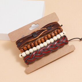 Bracelet Set Factory - 4pcs Punk Braided Leather Set
