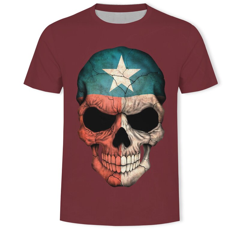 Plus Size Private Label Men T Shirt Skull Screen Print Graphic Men's Graphic Tees - Cool Novelty Design T Shirts