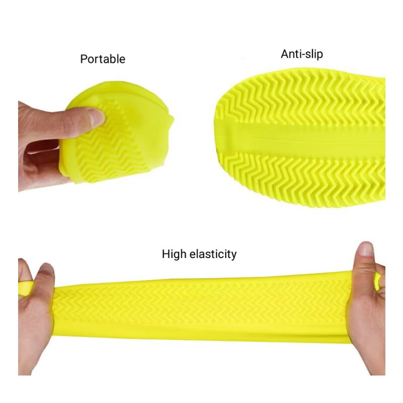 2024 Non-slip Silicone Rain Shoes Cover Outdoor Waterproof Rain Boots for Men Women Kids
