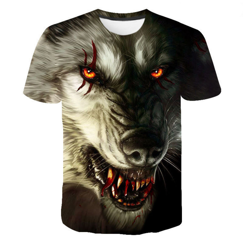 XXS-6XL Customized Quick Dry T-Shirts Print Unisex 3D Tee Wolf Shirt Mens Printed T Shirts for Men