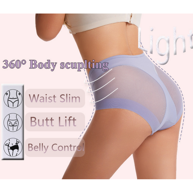 Factory Direct Plus Size Women's High Cut Triangle Panties Transparent Mesh Briefs Mid-Rise Antibacterial Breathable ODM Supply