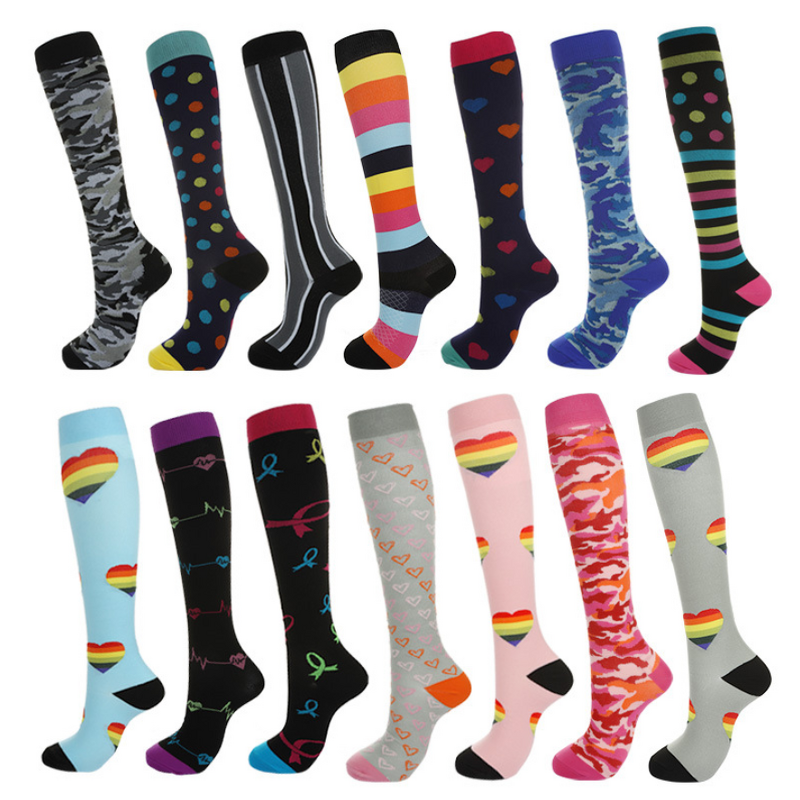 Stylish Fashion Professional Long Anti Slip Football Basketball Sports Fitness Compression Athletic Socks