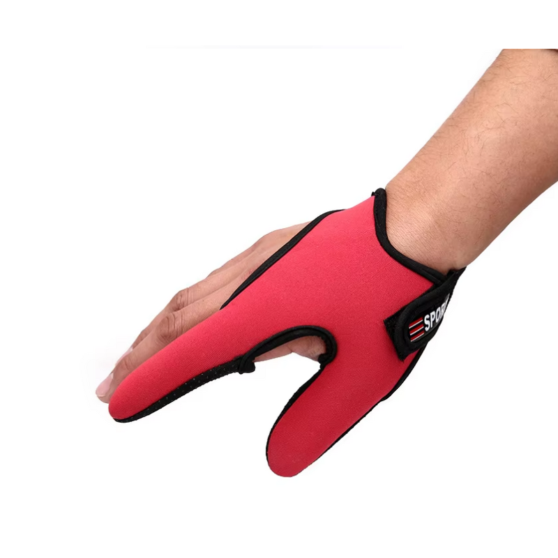 Double-Finger Anti-Slip Fishing Gloves with Elastic Band Protector Outdoor Gear for Active Sports