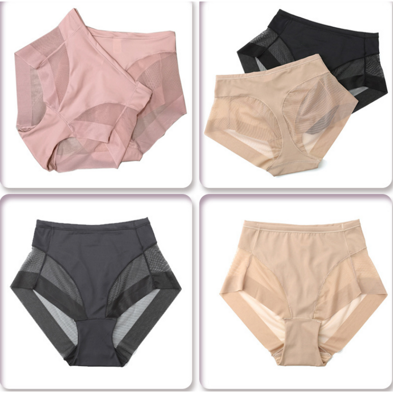 Factory Direct Plus Size Women's High Cut Triangle Panties Transparent Mesh Briefs Mid-Rise Antibacterial Breathable ODM Supply