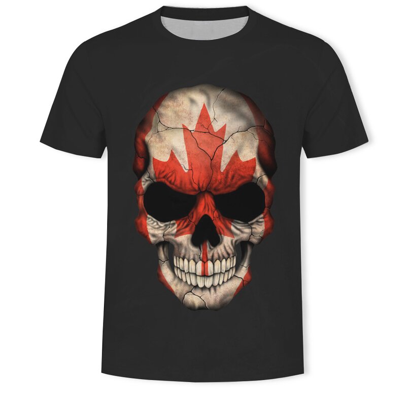 Plus Size Private Label Men T Shirt Skull Screen Print Graphic Men's Graphic Tees - Cool Novelty Design T Shirts
