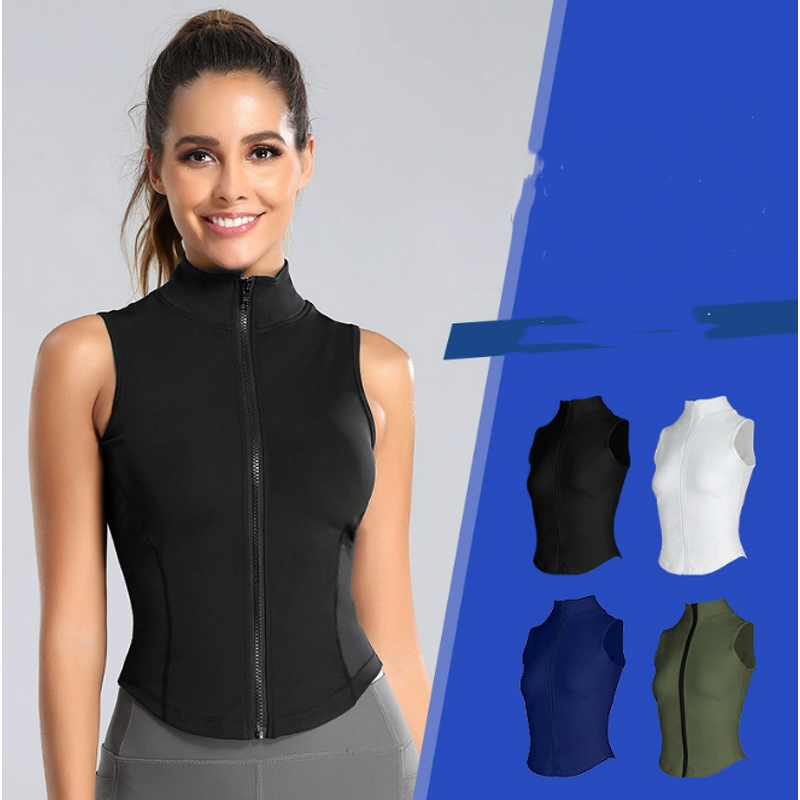 Women's Slim Fit Running Vest Breathable Yoga Fitness Wear with Vintage Style