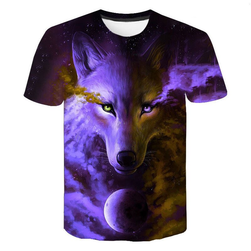 XXS-6XL Customized Quick Dry T-Shirts Print Unisex 3D Tee Wolf Shirt Mens Printed T Shirts for Men