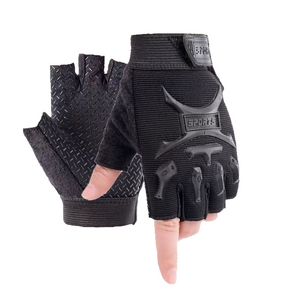 Breathable Polyester Half-Finger Tactical Gloves for Summer Non-Slip Outdoor Fitness Training