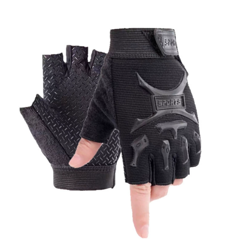Breathable Polyester Half-Finger Tactical Gloves for Summer Non-Slip Outdoor Fitness Training