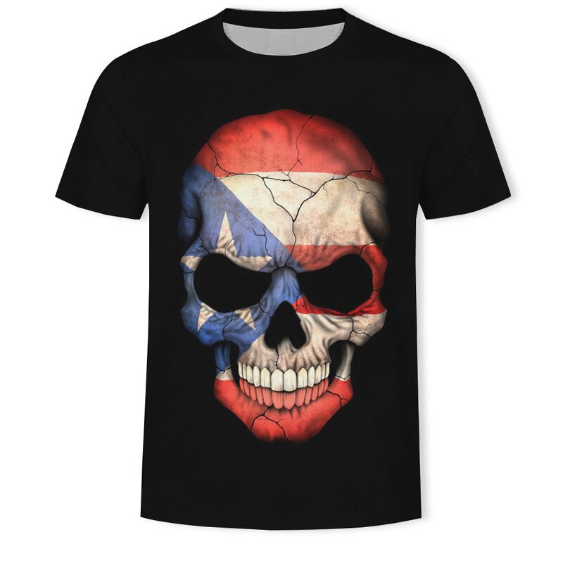 Plus Size Private Label Men T Shirt Skull Screen Print Graphic Men's Graphic Tees - Cool Novelty Design T Shirts