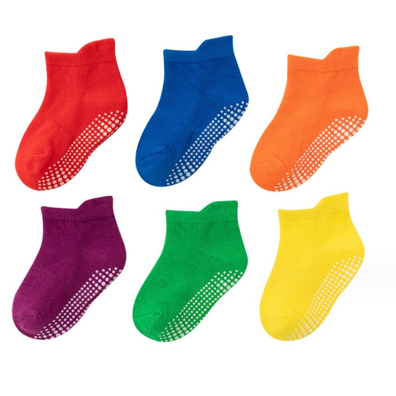 Wholesale Anti-Slip Cotton Socks for Children Infant and Baby Breathable and High-Ankle for Spring and Autumn Crawling