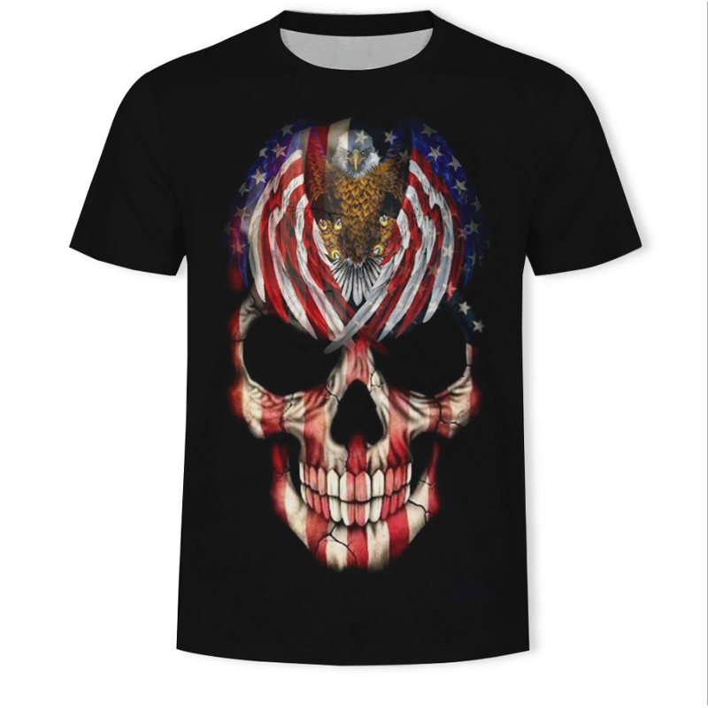 Plus Size Private Label Men T Shirt Skull Screen Print Graphic Men's Graphic Tees - Cool Novelty Design T Shirts