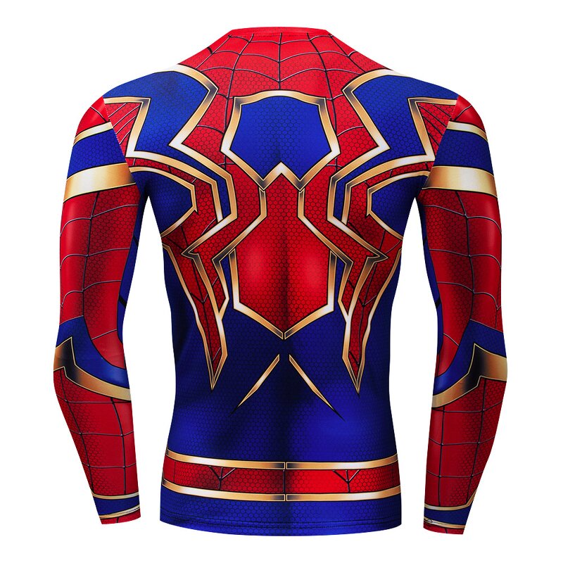 High Elastic Customized 3D Printing Superhero Compression Long Sleeve T-Shirt