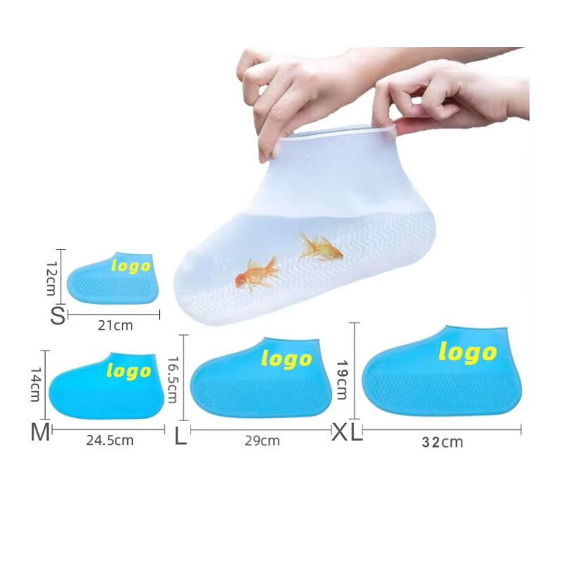 2024 Non-slip Silicone Rain Shoes Cover Outdoor Waterproof Rain Boots for Men Women Kids
