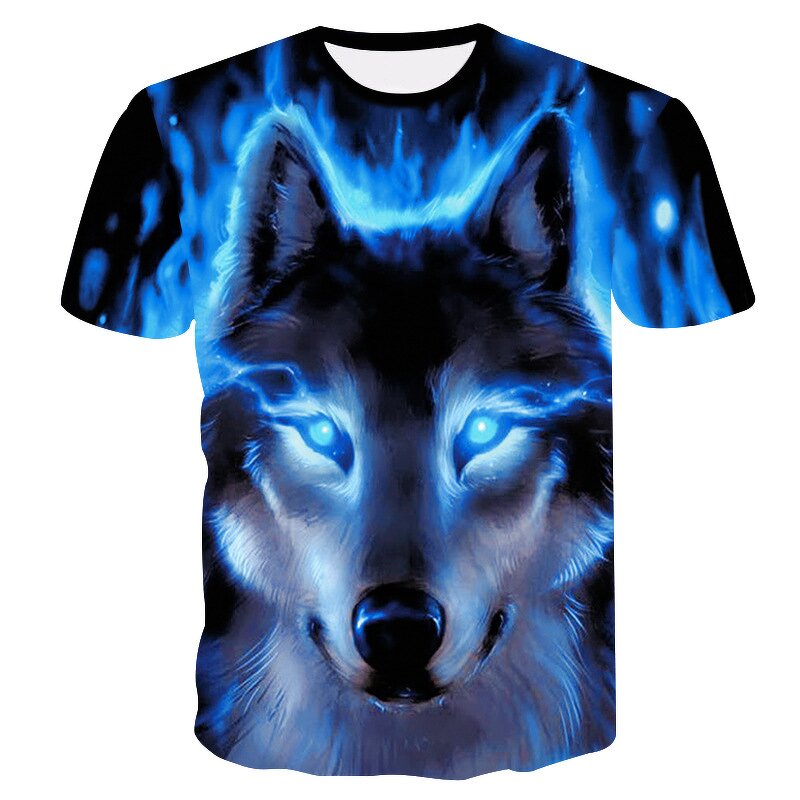 Hot Men Women Short Sleeve T-Shirt Casual 3D Creative Print Crewneck Graphic Tees Wolves Design T-shirt