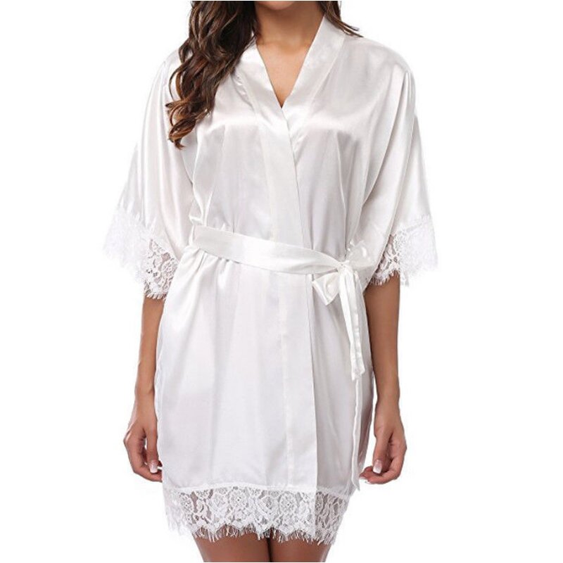 Low Price Woman Lace Robe Female Lace Bathrobe Robes Sleepwear Ladies