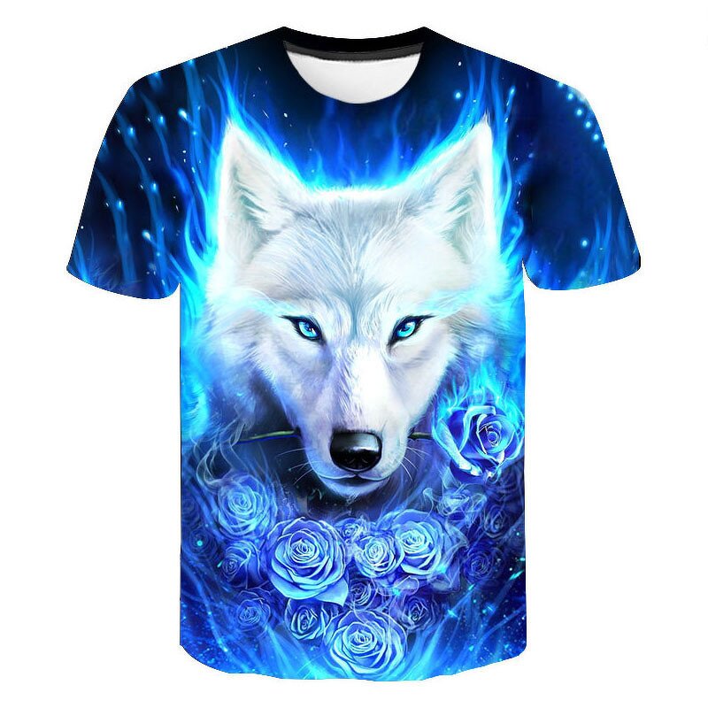 XXS-6XL Customized Quick Dry T-Shirts Print Unisex 3D Tee Wolf Shirt Mens Printed T Shirts for Men