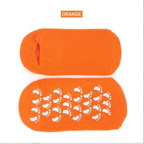 Vitamin E Spa Socks Full Gel Oil Moisturizing Treatment Soften and Repair Cracked Skin Thin 1Pair Print Cuff Logo