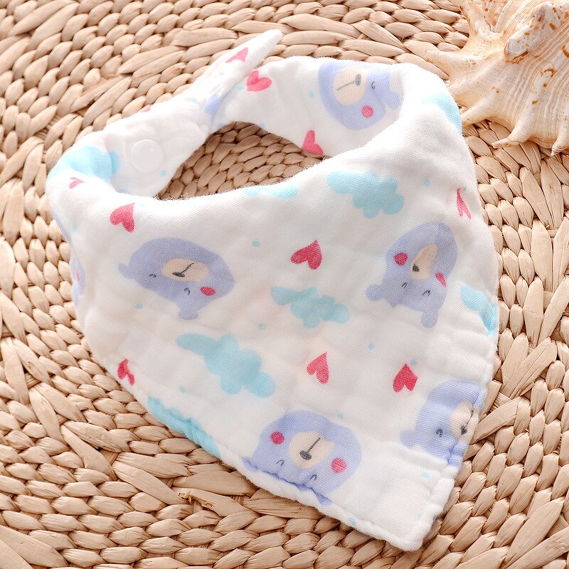 8 Layers 100% Organic Cotton Bandana Drool Bibs Soft and Absorbent Triangle for Boys & Girls Square Scarf & Handkerchiefs