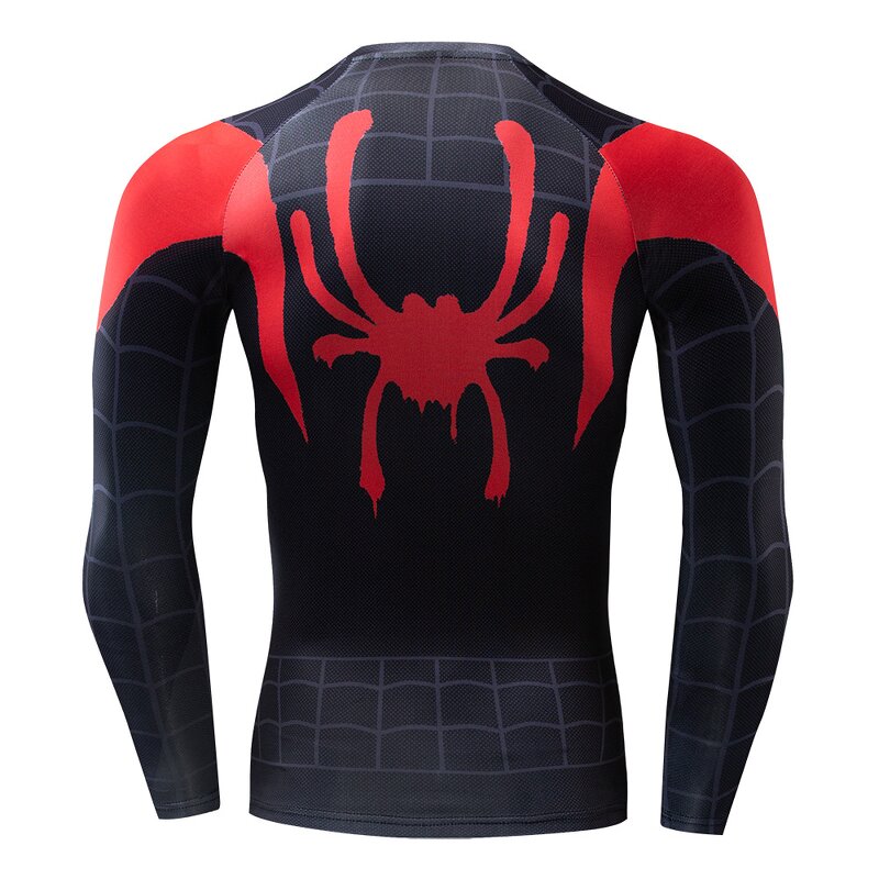 High Elastic Customized 3D Printing Superhero Compression Long Sleeve T-Shirt
