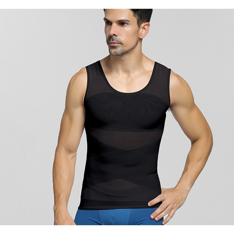 MEN Men's Body Shapers Breathable Seamless Compression Waist Cincher Corset Shapewear Knitted Girdle Slimming Tummy Body Shaper