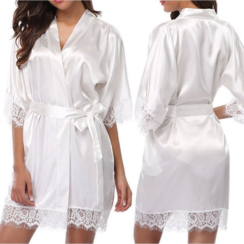 Low Price Woman Lace Robe Female Lace Bathrobe Robes Sleepwear Ladies